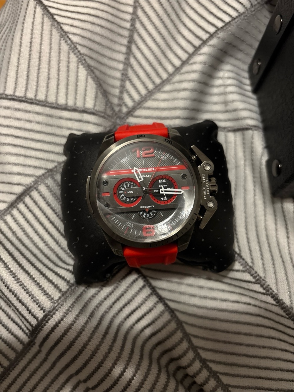 Diesel Red and Silver Men's Chronograph Watch